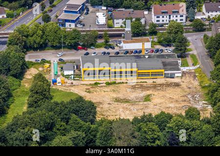 Luftaufnahme, Friedrich-Wennmann-Bad, Schwimmbad, Baustelle, Heißen - Mitte, Mülheim an der Ruhr, Ruhrgebiet, Nordrhein-Westfalen, Deutschland Stockfoto