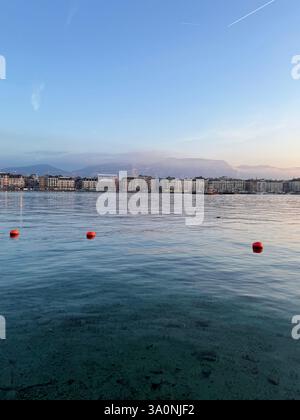 Genfer See, Genf Schweiz Stockfoto