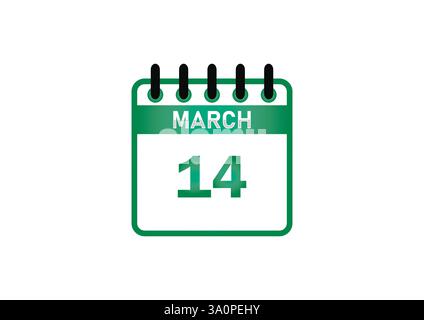 Kalenderdatum Vom 14. März – Pi-Tag, Feiertage, Veranstaltungen Und Beobachtungen Stock Vektor