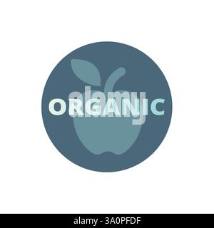 Vektoretikett für Bio-Lebensmittel. Bunte Aufkleber Lebensmittel natürlichen Ursprungs. Stock Vektor