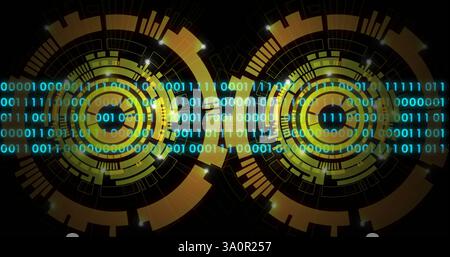 Bild der Datenverarbeitung für binäre Codierung über Scans Stockfoto