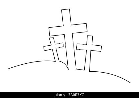 Karfreitag durchgehende einzeilige Kunstzeichnung der Umrissvektorgrafik Illustration Stock Vektor