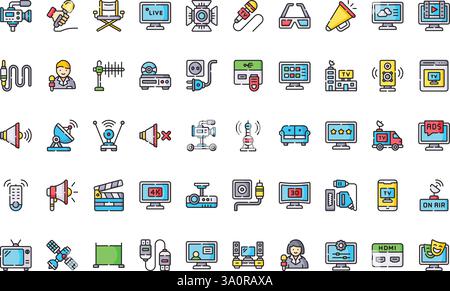 Hochwertige Sammlung von Vektorsymbolen mit editierbarer Kontur. Ideal für professionelle und kreative Projekte. Stock Vektor