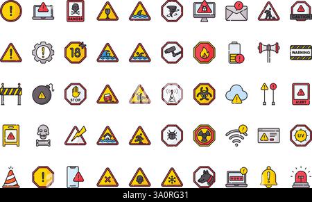 Hochwertige Sammlung von Vektorsymbolen mit editierbarer Kontur. Ideal für professionelle und kreative Projekte. Stock Vektor