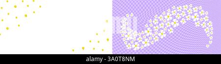 Grooviger gewellter karierter Hintergrund mit lächelnden Gänseblümchen im Retro-Stil der 70er Jahre Stock Vektor