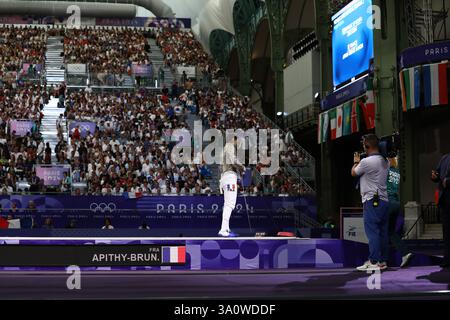 29. Juli 2024 - Paris, Frankreich: Manon Apithy-Brunet aus Frankreich im Fechten Frauen-Sabre Individuum am 3. Tag der Olympischen Spiele 2024 in Paris (Foto: M. Stockfoto