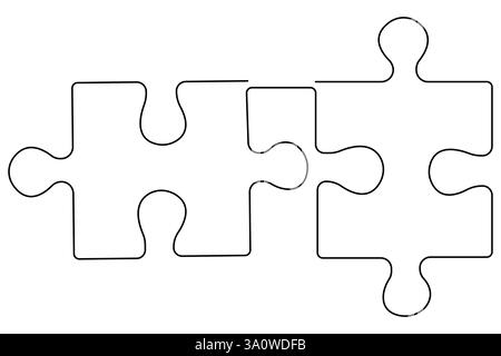 Durchgehende einzeilige Zeichnung der Puzzle-Vektor-Illustration des Weltautismus-Tages Stock Vektor