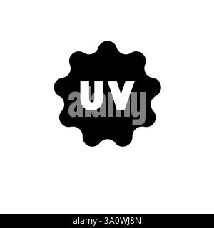 UV, Sonnenstrahl, Ultra Violet Schutz Solid Flat Vector Symbol isoliert auf weißem Hintergrund. Stock Vektor