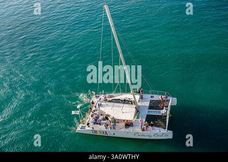 Charlotte Amalie, Saint St. Thomas, US Virgin Islands USVI, Long Bay Charlotte Amalie Harbor, Karibisches Meer, Außenansicht von abo aus der Vogelperspektive Stockfoto