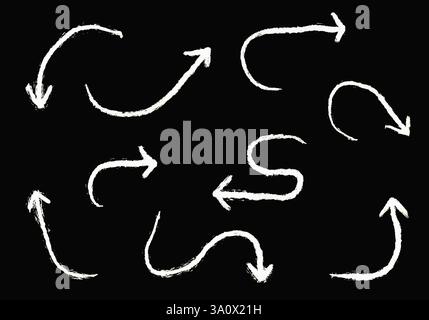 Satz verschiedener handgezeichneter Vektorpfeile. Stock Vektor