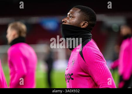 Kopenhagen, Dänemark. März 2025. Moises Caicedo von Chelsea FC wurde beim letzten Training vor dem Spiel der UEFA Conference League zwischen dem FC Kopenhagen und Chelsea FC in Parken in Kopenhagen gesehen. Quelle: Gonzales Photo/Alamy Live News Stockfoto