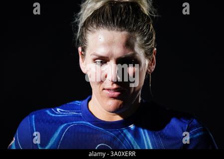 Chelsea's Millie Bright nach dem Spiel der Barclays Women's Super League in Kingsmeadow, London. Bilddatum: Mittwoch, 5. März 2025. Stockfoto