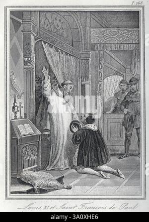 Louis XI et Saint François de Paul Stockfoto