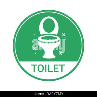 Symbol Clipart für WC-Toiletten. Badezimmer sauberes Symbol in grün und weiß Beschilderung Clip Art für Männer und Frauen Privilegien Piktogramm Vektor Illustration. Stock Vektor