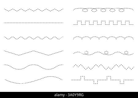 Linienbilder auf dem Set verfolgen. Vektorabbildung. Stock Vektor