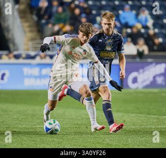 CHESTER, PA, USA - 1. MÄRZ 2025: MLS-Spiel zwischen Philadelphia Union und FC Cincinnati. ***NUR REDAKTIONELLE VERWENDUNG*** Stockfoto