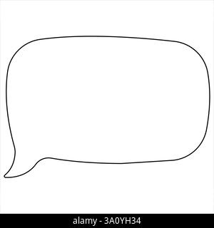 Durchgehende einzeilige Zeichnung von Sprechblase, quadratischer Chatwolke und Symbol für Gedankendialoge Stock Vektor