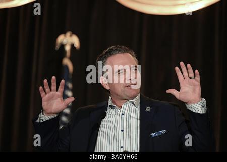 OVERLAND PARK, KANSAS, USA - 27. FEBRUAR 2025 Präsident des Senats von Kansas TY Masterson beim Kansas GOP Dinner „Celebrating the Golden Age“ Stockfoto