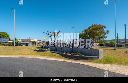 Die Grenze zwischen Queensland und New South Wales Stockfoto