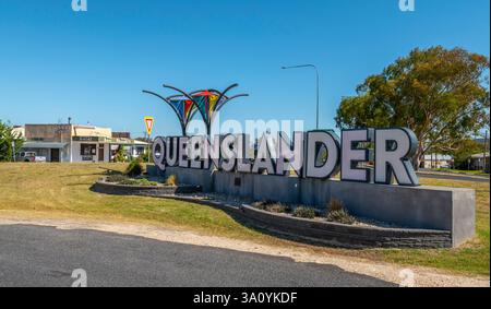 Die Grenze zwischen Queensland und New South Wales Stockfoto