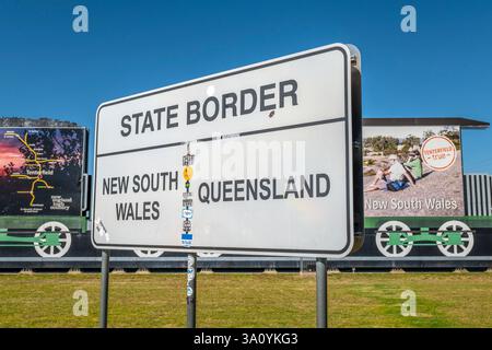 Die Grenze zwischen Queensland und New South Wales Stockfoto