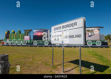 Die Grenze zwischen Queensland und New South Wales Stockfoto