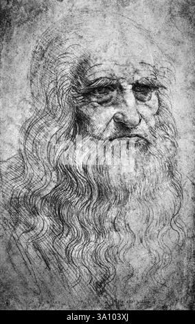 Leonardo da Vinci Selbstporträt, Italien 15. Jahrhundert Stockfoto