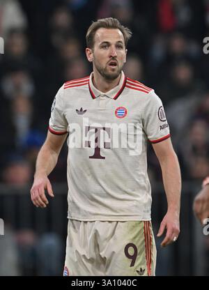 München, Deutschland. März 2025. Harry Kane vom FC Bayern München. Quelle: Peter Kneffel/dpa/Alamy Live News Stockfoto