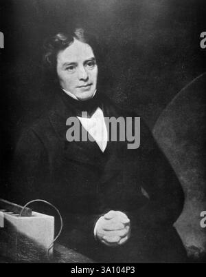 Der englische Chemiker und Physiker Michael Faraday malte 1800er Jahre Stockfoto