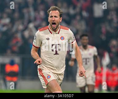München, Deutschland. März 2025. Harry Kane vom FC Bayern München. Quelle: Peter Kneffel/dpa/Alamy Live News Stockfoto