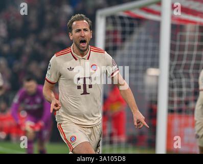 München, Deutschland. März 2025. Harry Kane vom FC Bayern München. Quelle: Peter Kneffel/dpa/Alamy Live News Stockfoto
