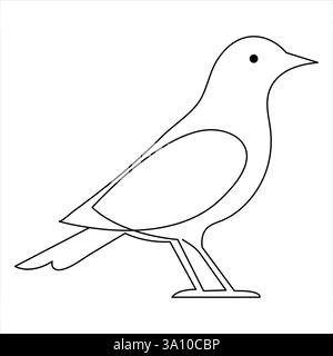 Durchgehende eine Linie Kunstzeichnung Kolibri Hand gezeichnet Umrissvektor Illustration des Stils Stock Vektor
