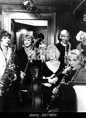 Manche Mögen Es Hot Tony Curtis, Jack Lemmon Und Marilyn Monroe Stockfoto