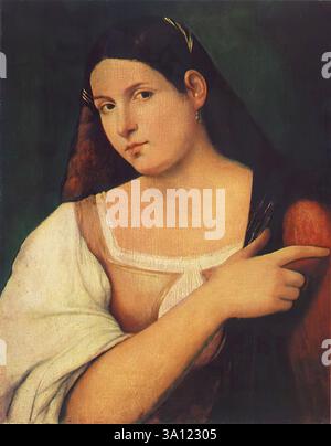 SEBASTIANO DEL PIOMBO (* 1485, Venezia, d. 1547, Roma) Porträt eines Mädchens um 1515 Öl auf Holz, 52,5 x 42,8 cm Museum der Schönen Künste, Budapest Sebastiano Luciani war Schüler von Giovanni Bellini und später von Giorgione, den größten Meistern des venezianischen Quattrocento. Er wurde als Sebastiano del Piombo wegen seines Vatikanischen Amtes als Siegelhüter bekannt. Der lyrische Aspekt seiner Gemälde entsprang der früheren venezianischen Ausbildung, geriet aber später unter den Einfluss von Raffael und Michelangelo, und dramatischere Elemente erschienen vor allem in den Werken religiösen Charakters. Stockfoto
