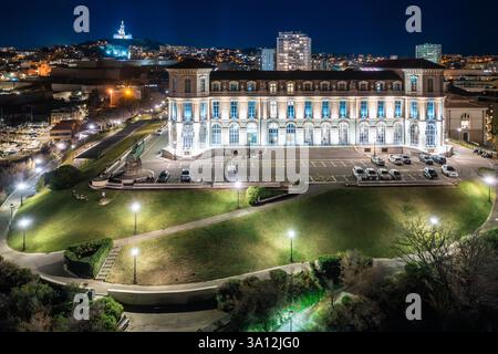 Frankreich, Bouches-du-Rhône (13), Marseille, Palais du Pharo (Luftaufnahme) Stockfoto