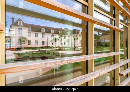 France, Yonne (89), Chablis, Cité des climats et vins, Reflexion des Hôtel Gras, Bureau Interprofessionnel des Vins de Bourgogne (BIVB) Stockfoto