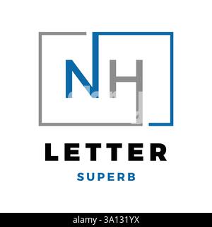 Design-Vorlage für Anfangsbuchstaben des nh-Symbols Stock Vektor