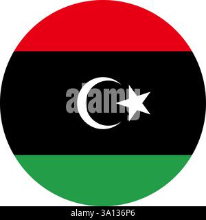 Flagge Libyens runde Form, Nationalsymbol Stock Vektor