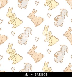 Vektor Osterhase Nahtlose Muster Hintergrund Stock Vektor