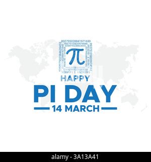 Happy Pi Day Design. Happy Pi Day Vektor-Design-Vorlage. Posterdesign zum internationalen Pi Day. Vektorgrafik von Happy pi Day Good for pi Day Stock Vektor