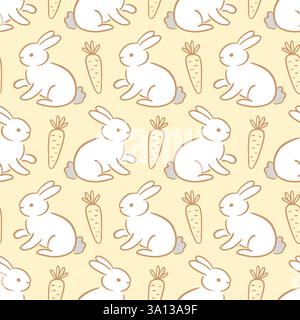 Vektor Osterhase Nahtlose Muster Hintergrund Stock Vektor