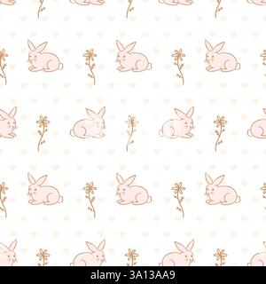 Vektor Osterhase Nahtlose Muster Hintergrund Stock Vektor