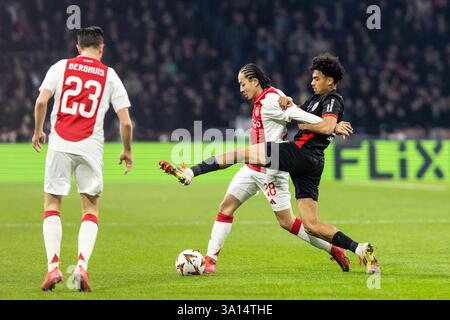 Kian Fitz-Jim (Ajax Amsterdam, 28), Nathaniel Brown (Eintracht Frankfurt, 21) UEFA Europa League: Ajax Amsterdam - Eintracht Frankfurt; Johan Cruijff Arena, Amsterdam; 06.03.2025 Stockfoto