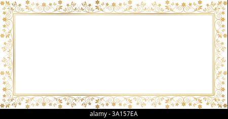Vintage Barock Ornament im goldenen Rahmen isoliert auf weißem Hintergrund dekorativer Rahmen elegantes Element für leere Seitendekoration, Bilderrahmen Stock Vektor