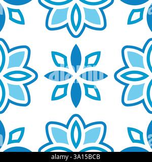 Muster Blumen nahtlos blaue Farben Stock Vektor