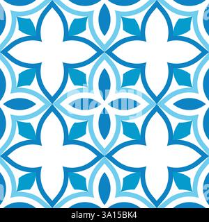 Muster Blumen nahtlos blaue Farben Stock Vektor