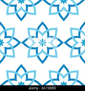 Muster Blumen nahtlos blaue Farben Stock Vektor