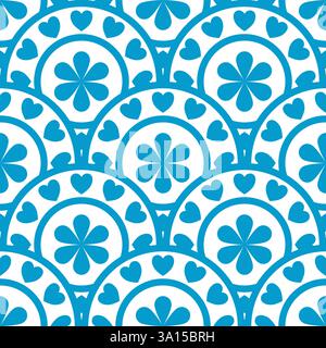 Muster Blumen nahtlos blaue Farben Stock Vektor