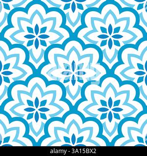Muster Blumen nahtlos blaue Farben Stock Vektor