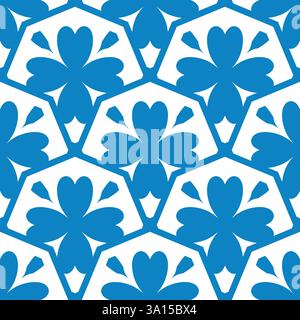 Muster Blumen nahtlos blaue Farben Stock Vektor